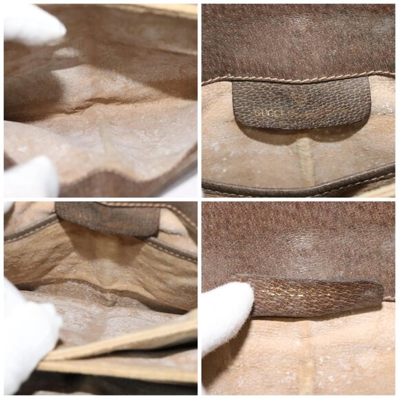 GUCCI GG Supreme Web Sherry Line Bag PVC Beige Gold 10 02 037 Auth 119034 - Picture 15 of 16